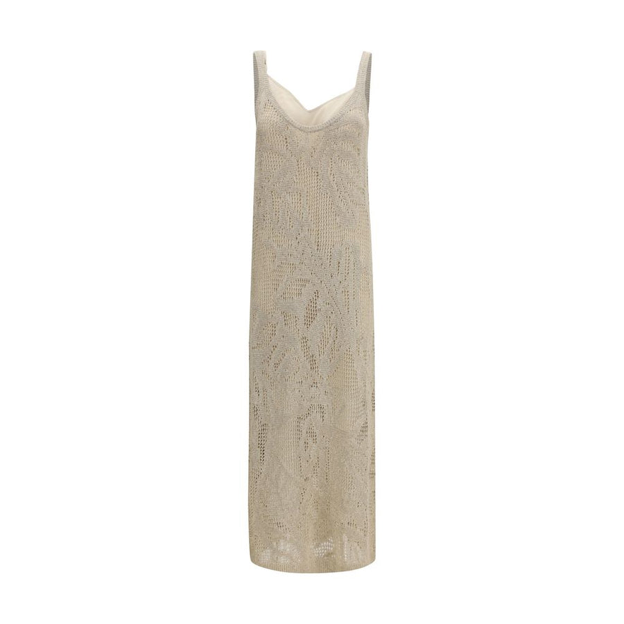 Beige Linen Casual Dress