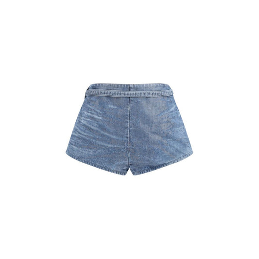 Blue Cotton Bermuda Shorts