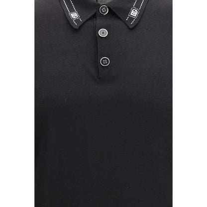 Black Silk Polo Shirt