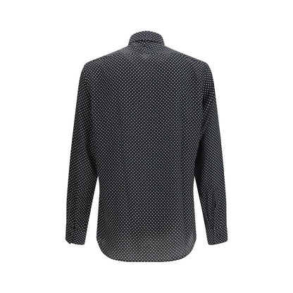 Black Silk Pattern Shirt