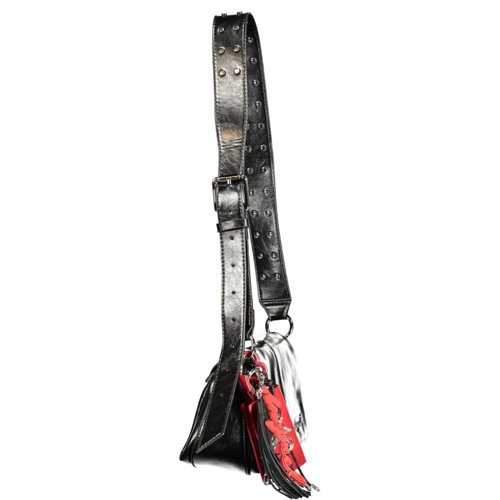 Black Polyurethane Women Handbag