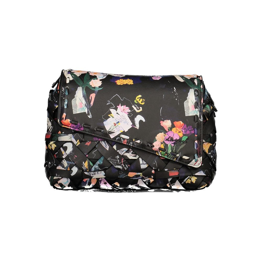 Black Polyurethane Women Handbag