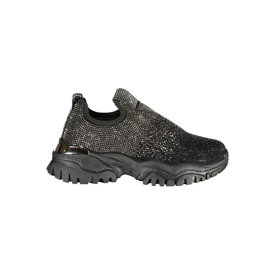 Black Polyurethane Women Sneaker
