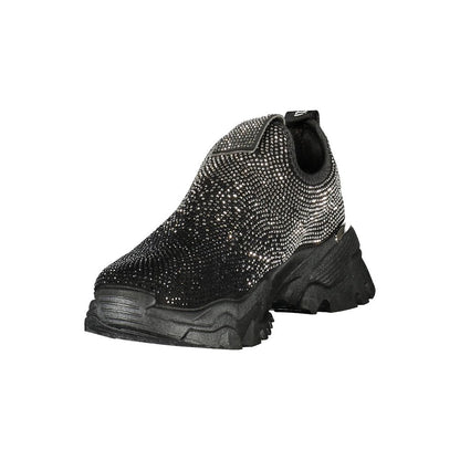 Black Polyurethane Women Sneaker