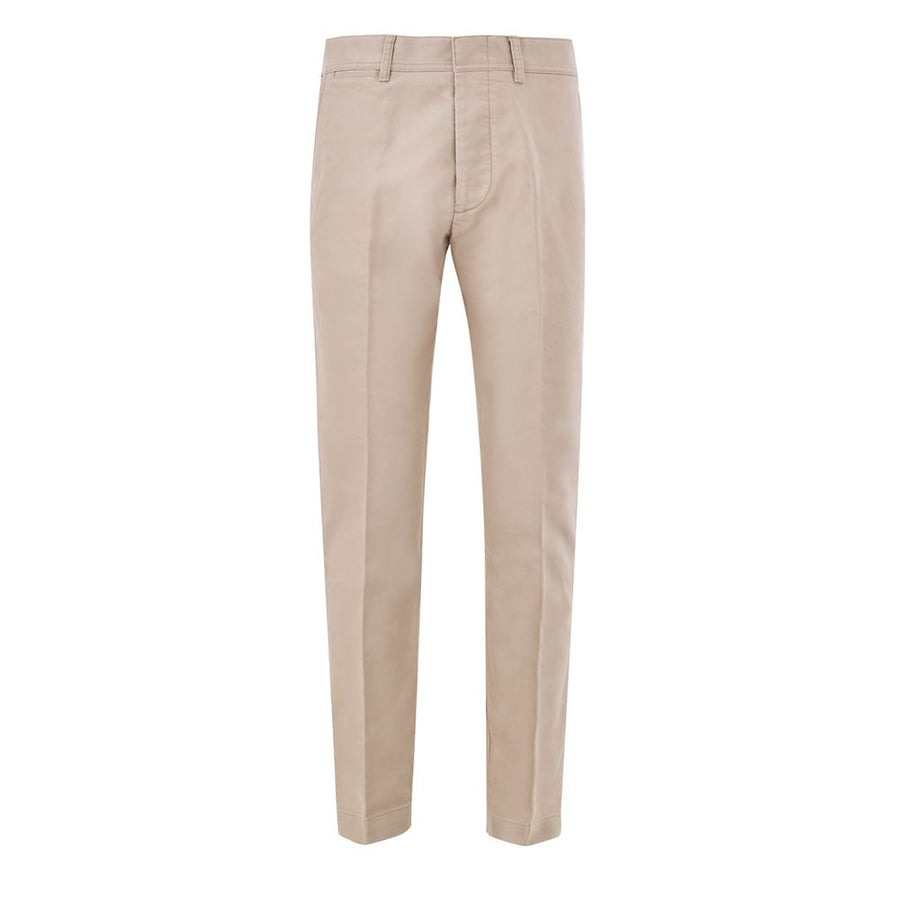 Beige Cotton Chino Pants