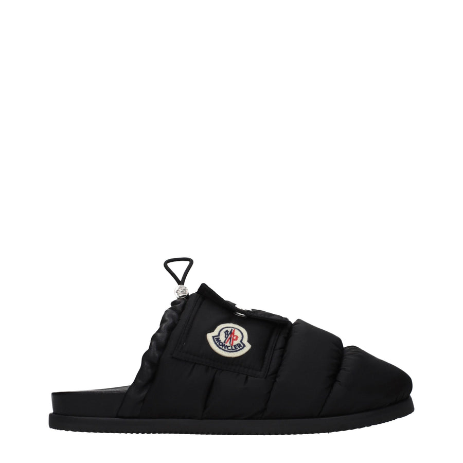 Black Fabric Slippers