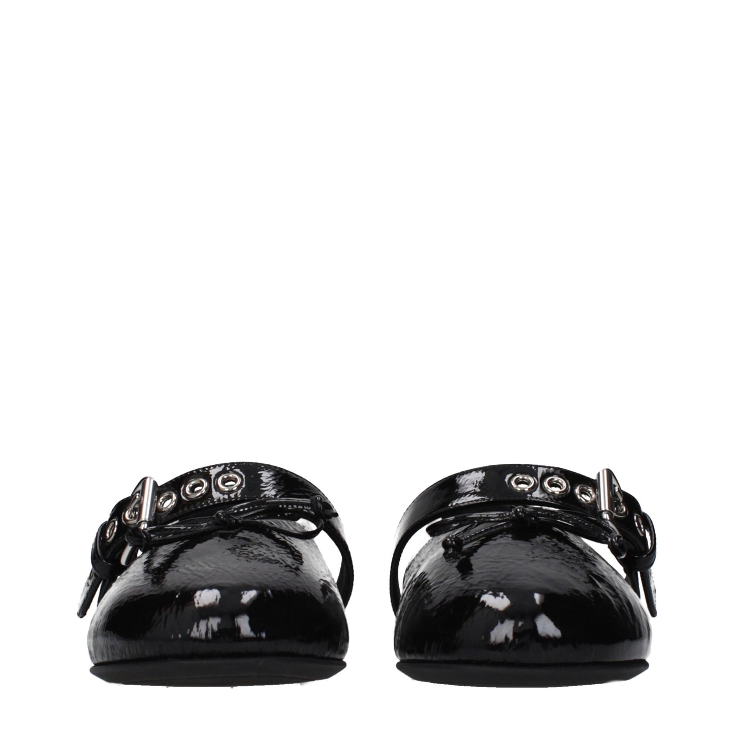 Black Leather Ballet Flats