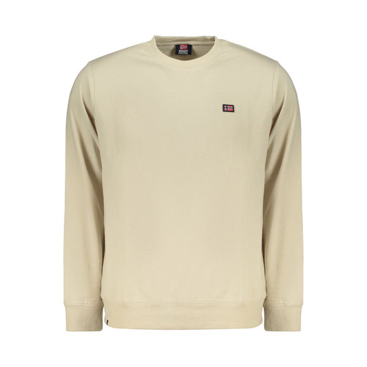 Beige Cotton Men Sweatshirt