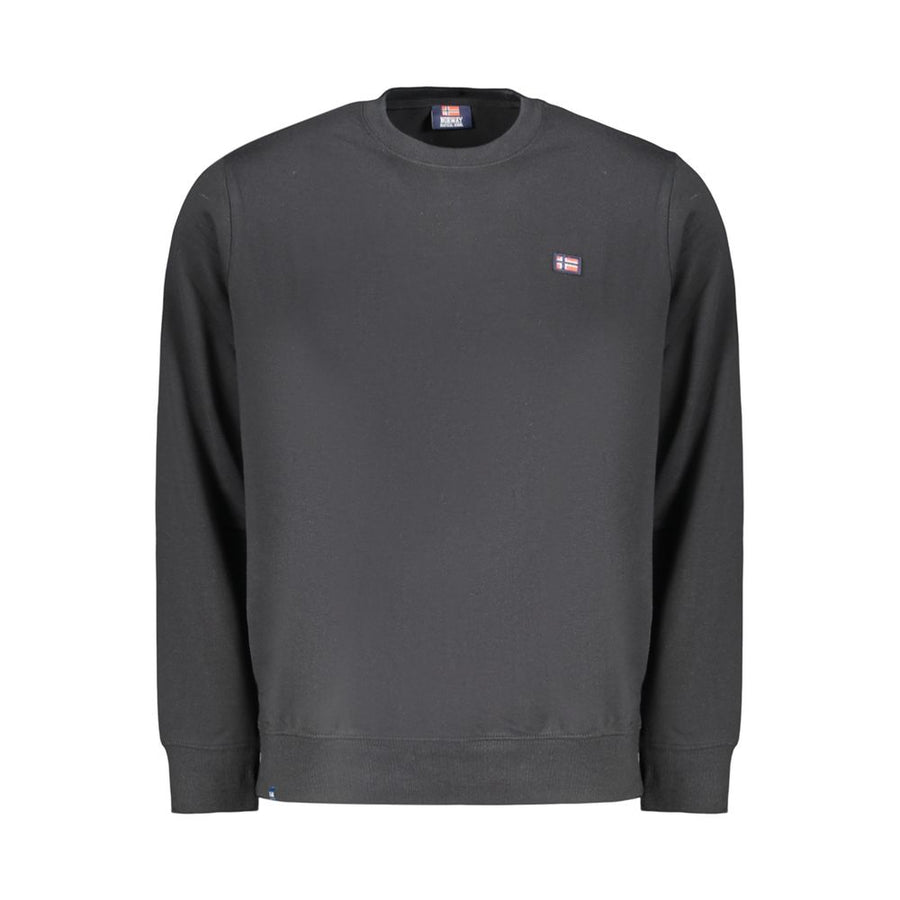 Black Cotton Men Sweatshirt