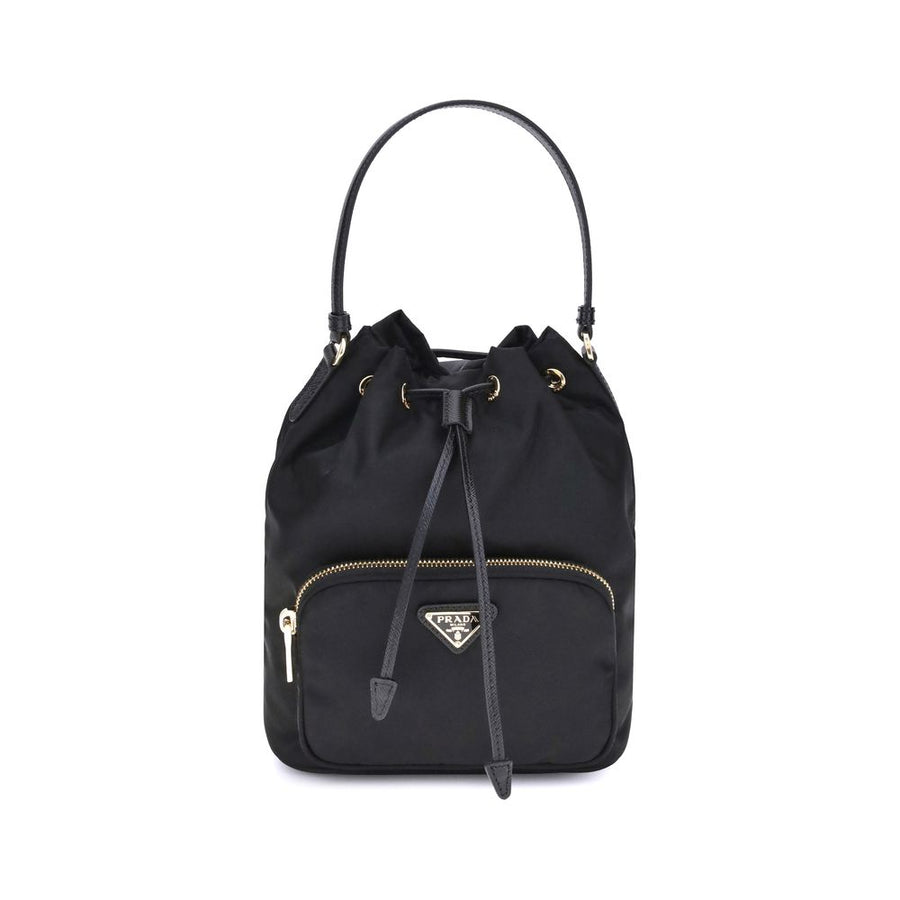 Black Recycled Polyamide Backet Bag