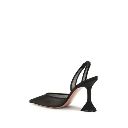 Black Fabric High Heel Pumps