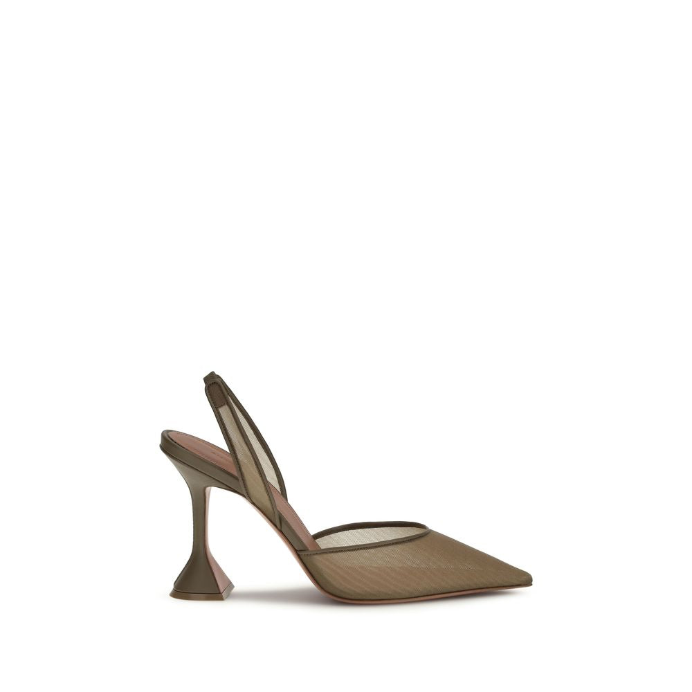 Brown Fabric High Heel Pumps