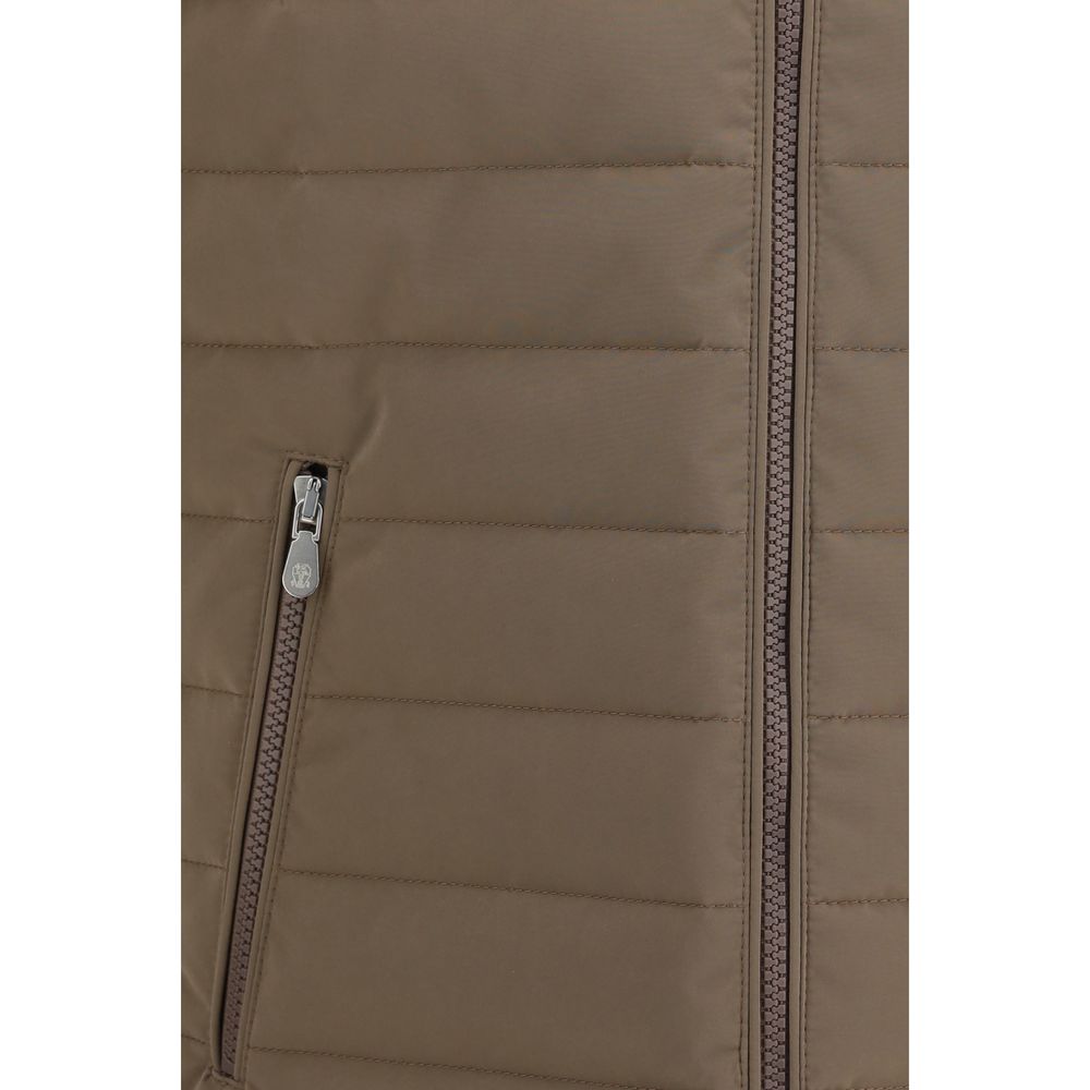 Beige Polyester Sleeveless Jacket