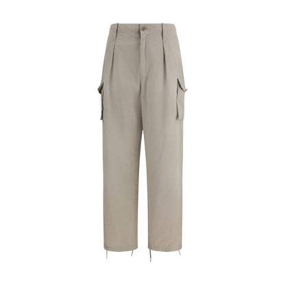 Beige Cotton Cargo Pants