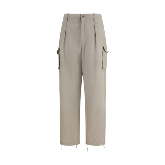 Beige Cotton Cargo Pants