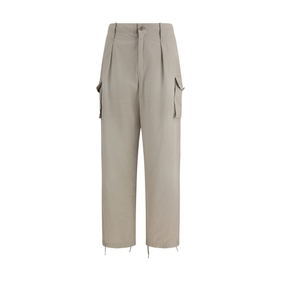 Beige Cotton Cargo Pants