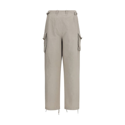 Beige Cotton Cargo Pants