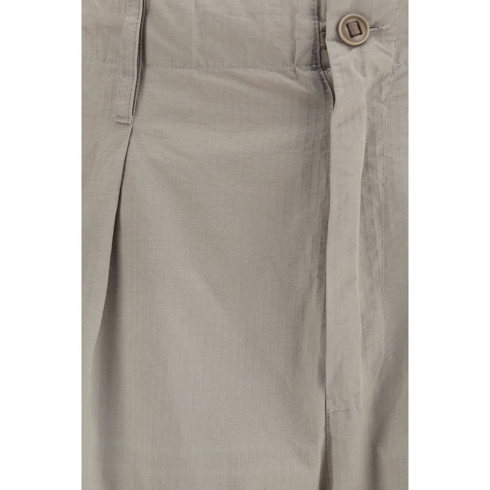 Beige Cotton Cargo Pants