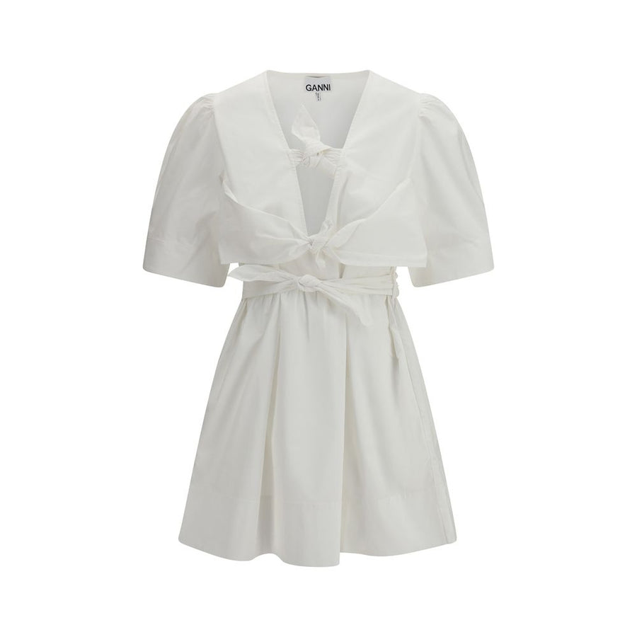 White Cotton Casual Dress