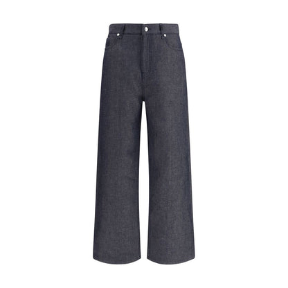 Blue Linen Relaxed Fit Jeans