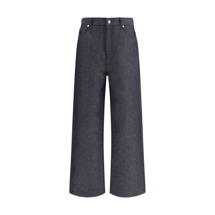 Blue Linen Relaxed Fit Jeans