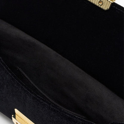 Black Polyester Clutch Bag