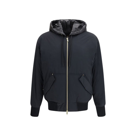 Black Nylon Bomber