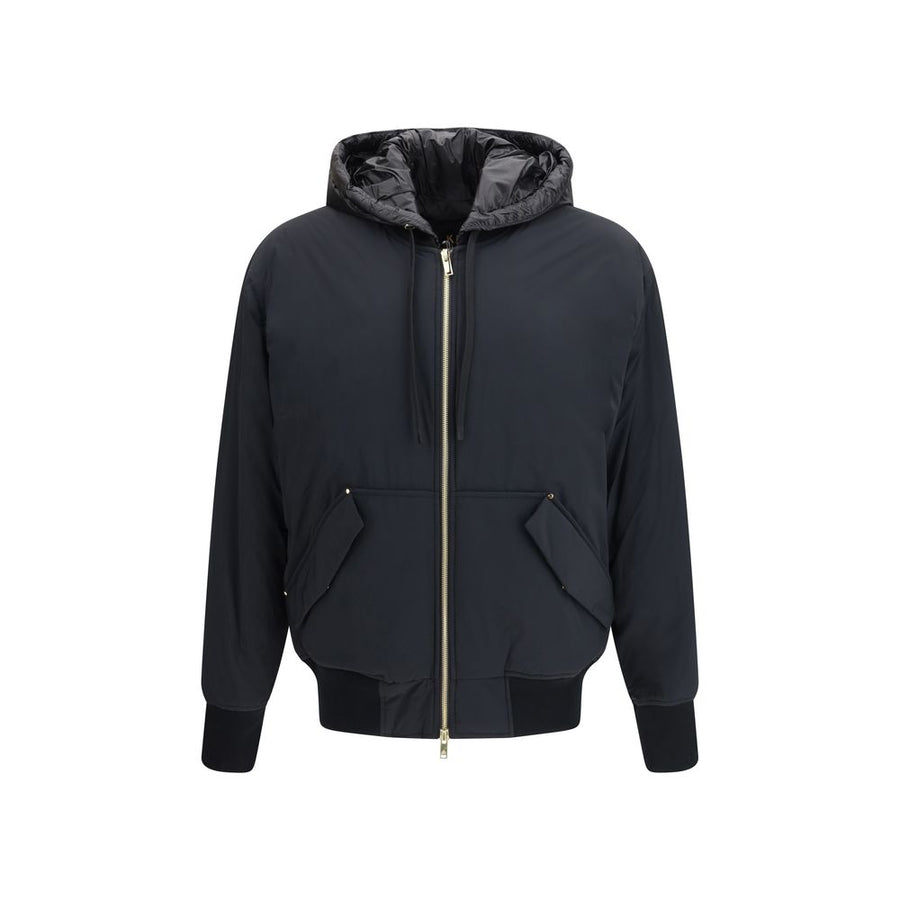 Black Nylon Bomber