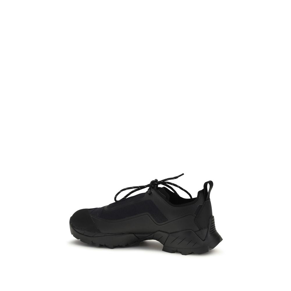 Black Polyester Athletic Sneakers