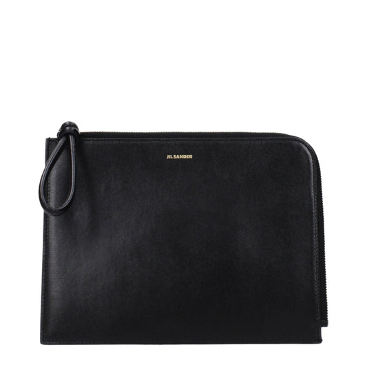 Black Leather Clutch Bag