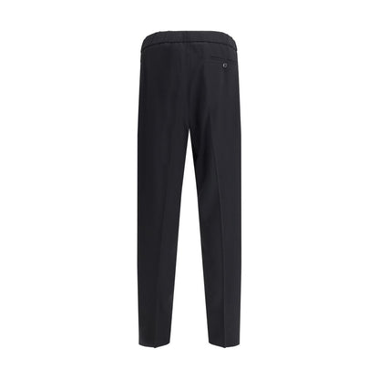 Black Cotton Casual Pants