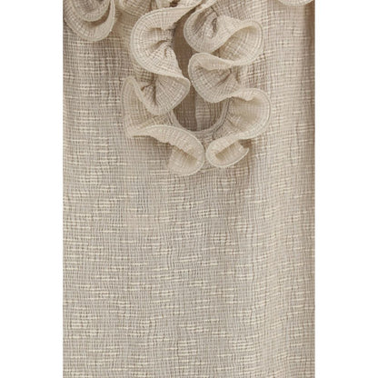 Beige Lyocell Casual Dress