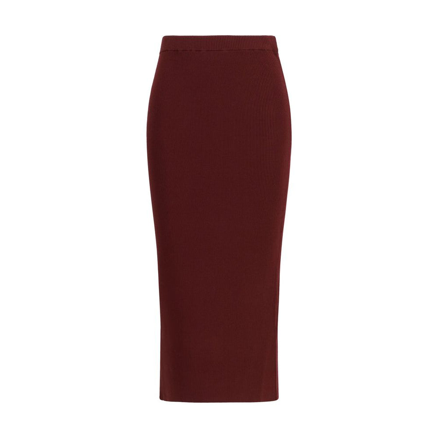 Bordeaux Viscose Midi Skirt
