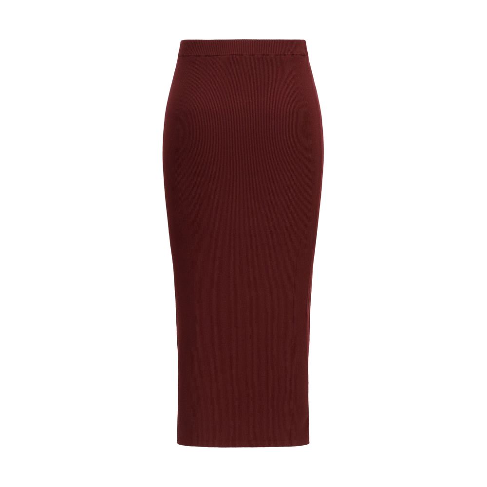 Bordeaux Viscose Midi Skirt