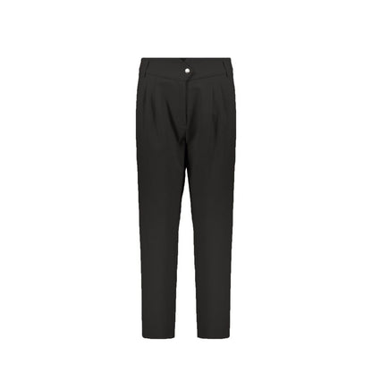 Black Elastane Casual Pants