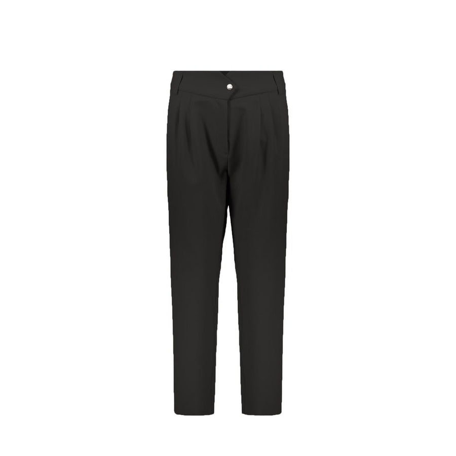 Black Elastane Casual Pants