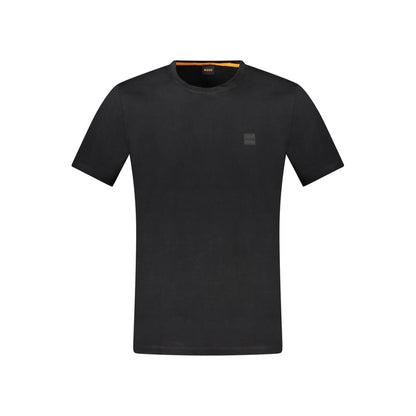 Black Cotton Men T-Shirt