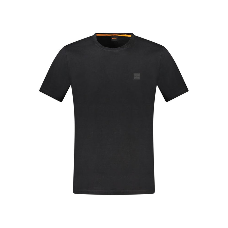 Black Cotton Men T-Shirt