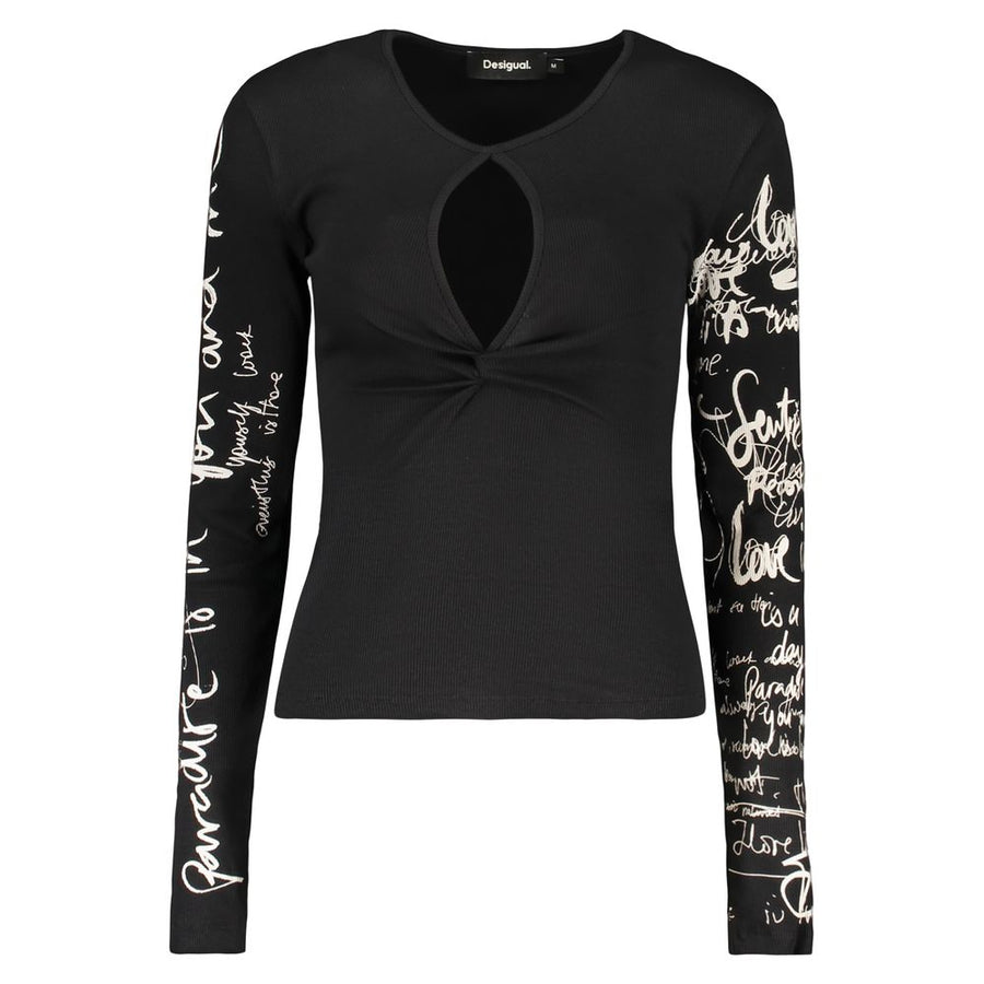 Black Cotton Women Sweater