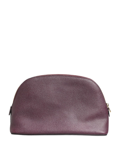 Dark Purple Leather DG Logo Zip Around Hand Purse Wallet