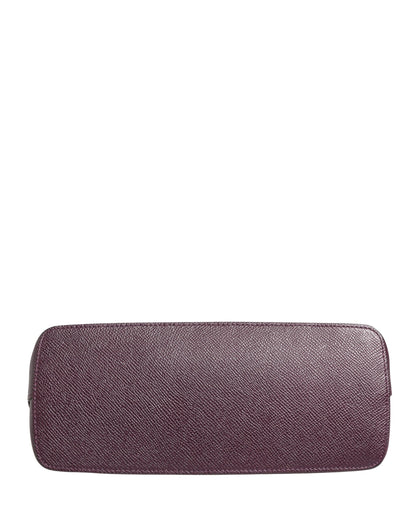 Dark Purple Leather DG Logo Zip Around Hand Purse Wallet