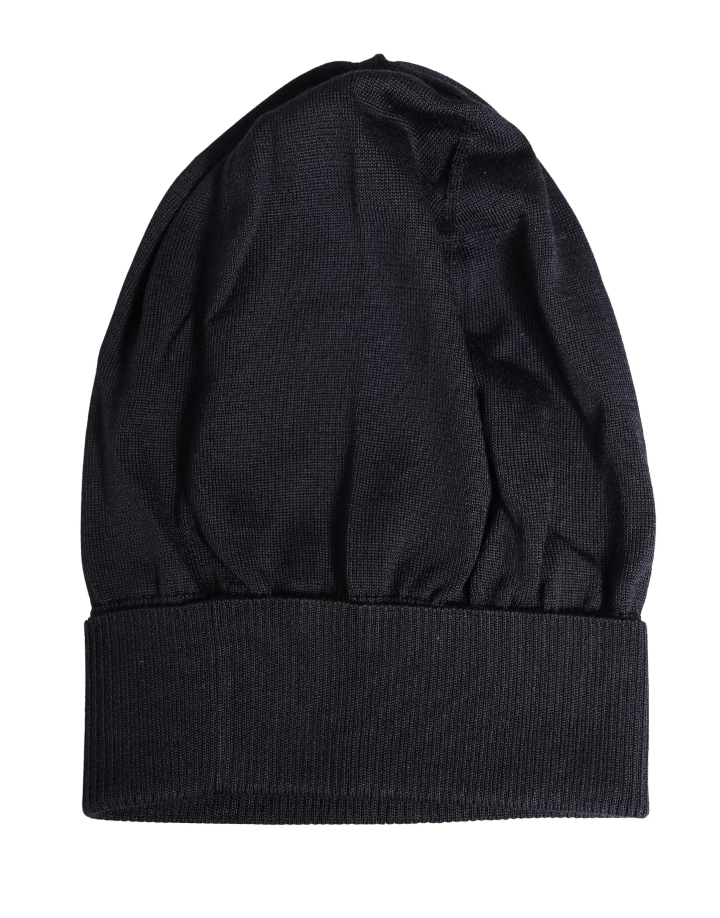 Black Solid Wool Knitted Winter Beanie Cap Hat