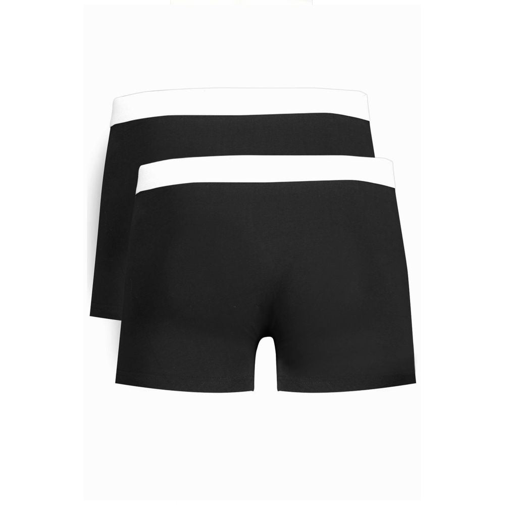 Black Cotton Men's Boxer Briefs