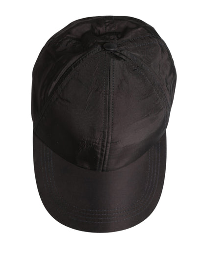 Men Black Cotton 6 Panels Baseball Cap Hat