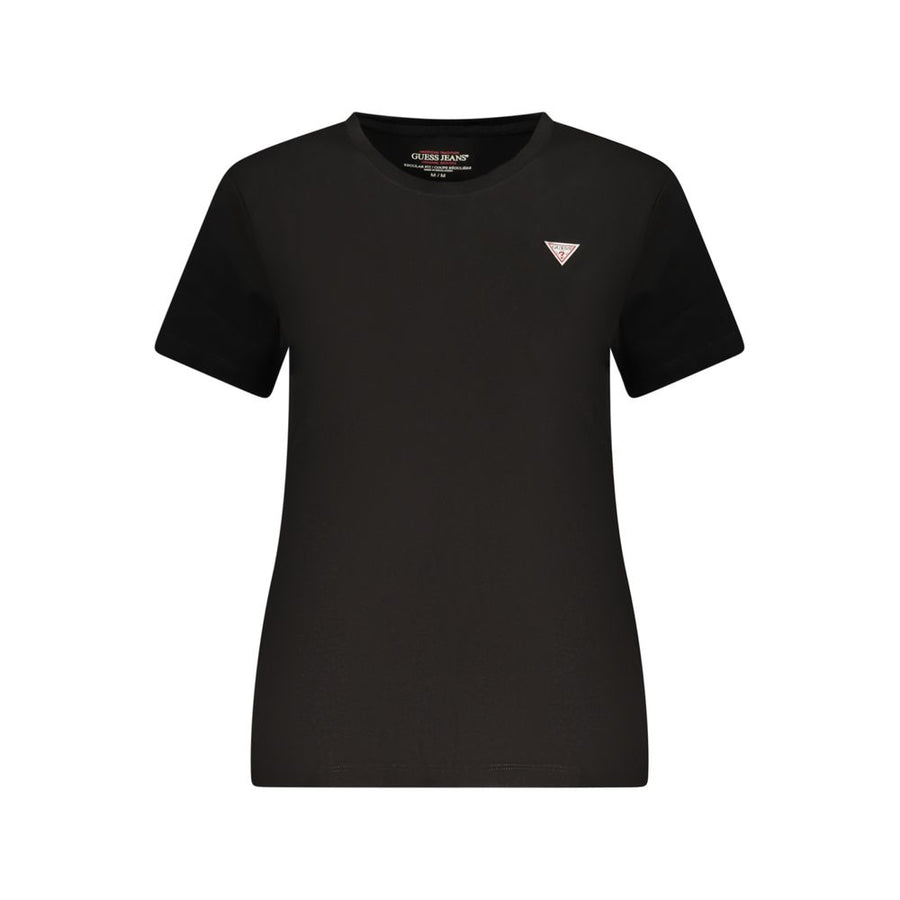 Black Cotton Women T-Shirt
