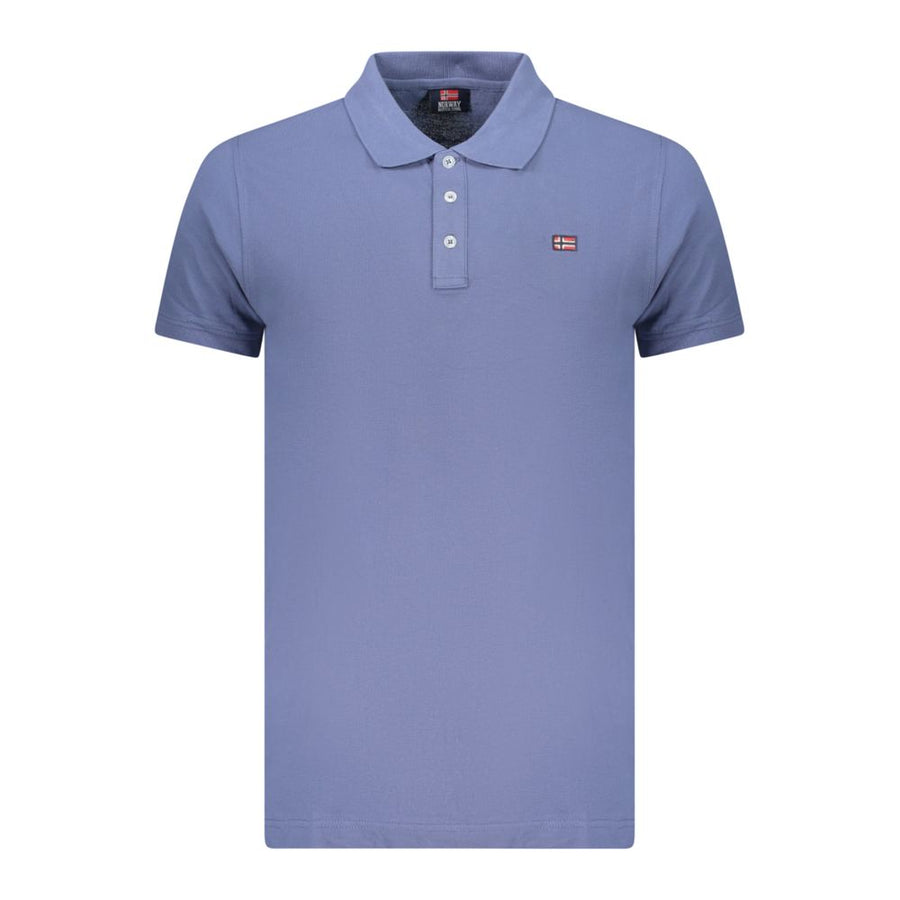 Blue Cotton Men Polo