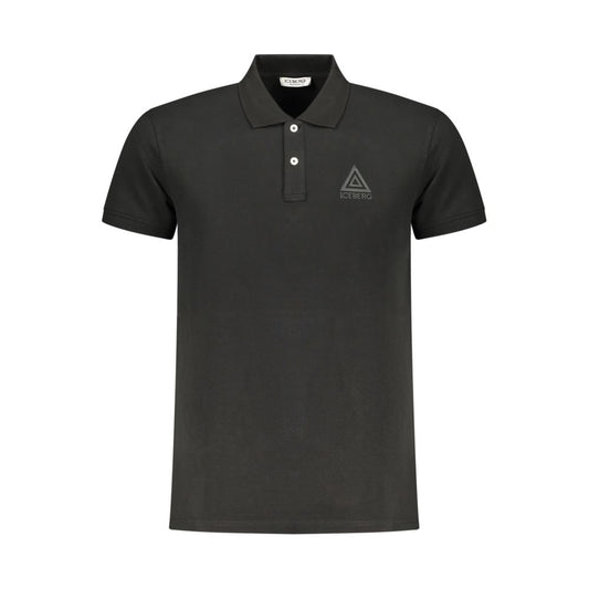 Black Cotton Men Polo Shirt
