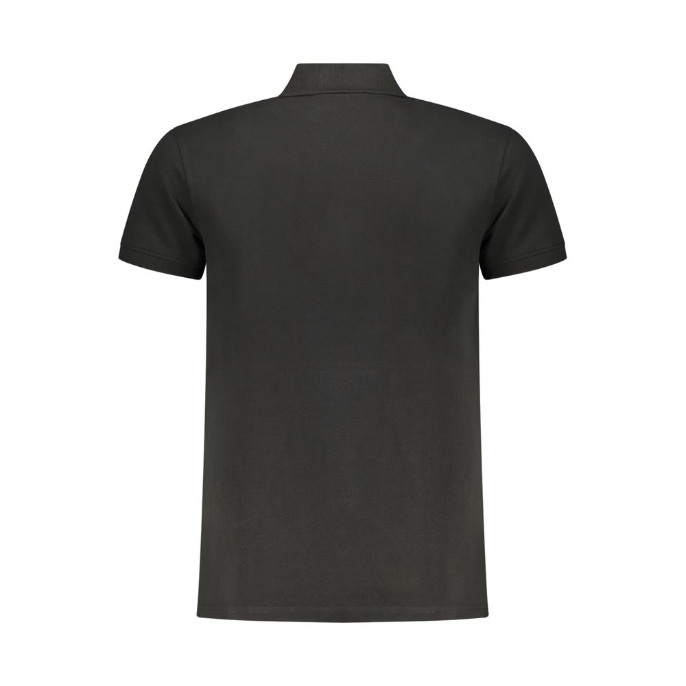 Black Cotton Men Polo Shirt