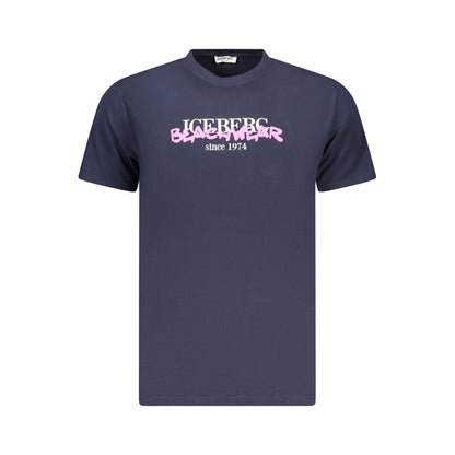 Neon Blue Cotton Mens T-Shirt