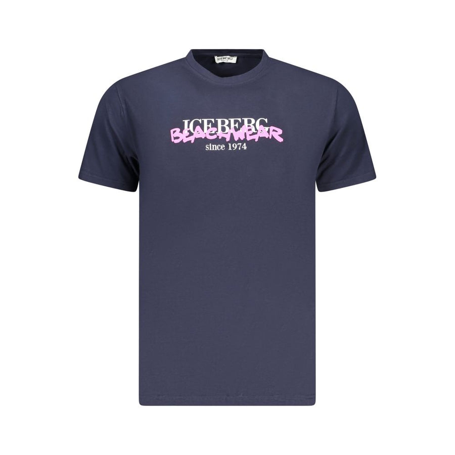 Neon Blue Cotton Mens T-Shirt